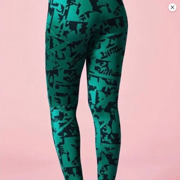 Med - EUC - Yitty by Fabletics Green/Black Lizzo Deep Sea Lizzouette Leggings - Picture 4 of 11